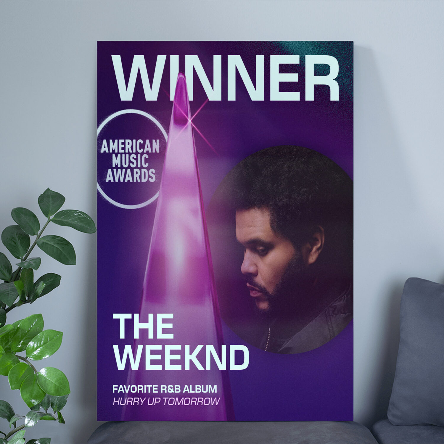 The Weeknd Hurry Up Tomorrow AMAs 2025 Poster Canvas – Favorite R&B Album Winner