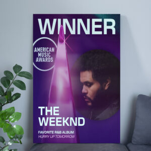 The Weeknd Hurry Up Tomorrow AMAs 2025 Poster Canvas – Favorite R&B Album Winner