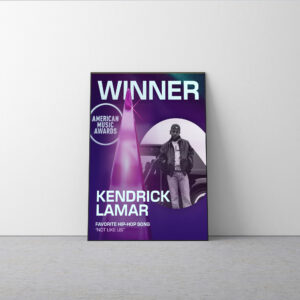 Kendrick Lamar Not Like Us AMAs 2025 Poster Canvas – Favorite Hip-Hop Song Winner
