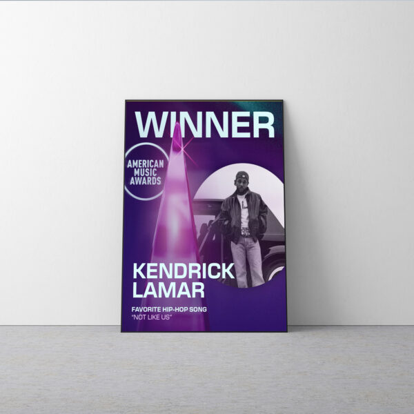 Kendrick Lamar Not Like Us AMAs 2025 Poster Canvas – Favorite Hip-Hop Song Winner