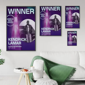 Kendrick Lamar Not Like Us AMAs 2025 Poster Canvas – Favorite Hip-Hop Song Winner
