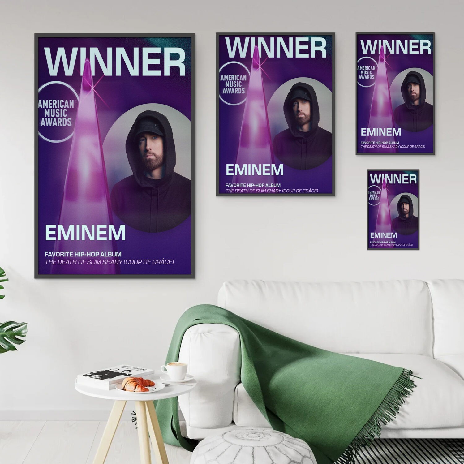 Eminem The Death of Slim Shady AMAs 2025 Poster Canvas – Favorite Hip-Hop Album Winner
