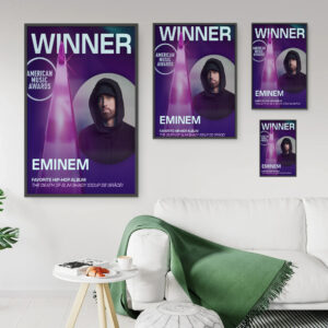 Eminem The Death of Slim Shady AMAs 2025 Poster Canvas – Favorite Hip-Hop Album Winner