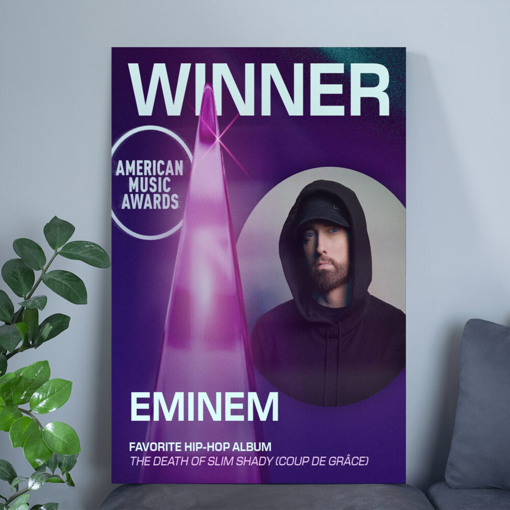 Eminem The Death of Slim Shady AMAs 2025 Poster Canvas – Favorite Hip-Hop Album Winner