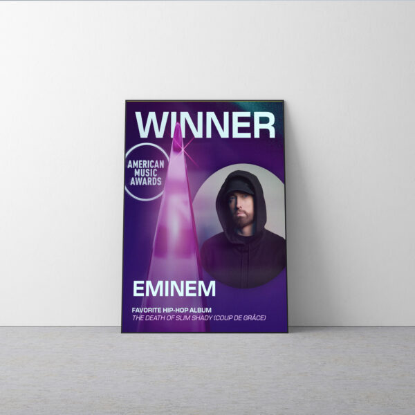 Eminem The Death of Slim Shady AMAs 2025 Poster Canvas – Favorite Hip-Hop Album Winner