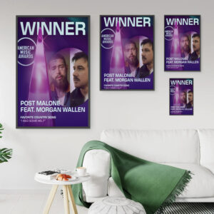 Post Malone & Morgan Wallen I Had Some Help AMAs 2025 Poster Canvas – Favorite Country Song Winner