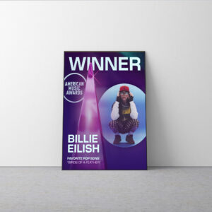 Billie Eilish Birds of a Feather AMAs 2025 Poster Canvas – Favorite Pop Song Winner