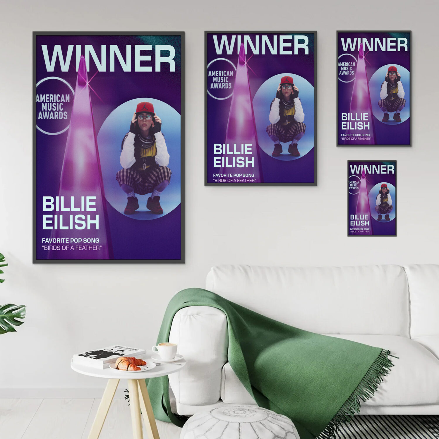 Billie Eilish Birds of a Feather AMAs 2025 Poster Canvas – Favorite Pop Song Winner