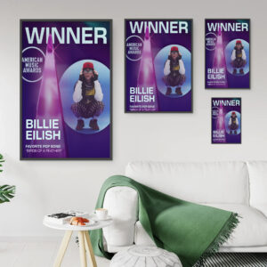 Billie Eilish Birds of a Feather AMAs 2025 Poster Canvas – Favorite Pop Song Winner