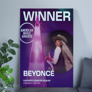 Beyoncé COWBOY CARTER AMAs 2025 Poster Canvas – Favorite Country Album Winner