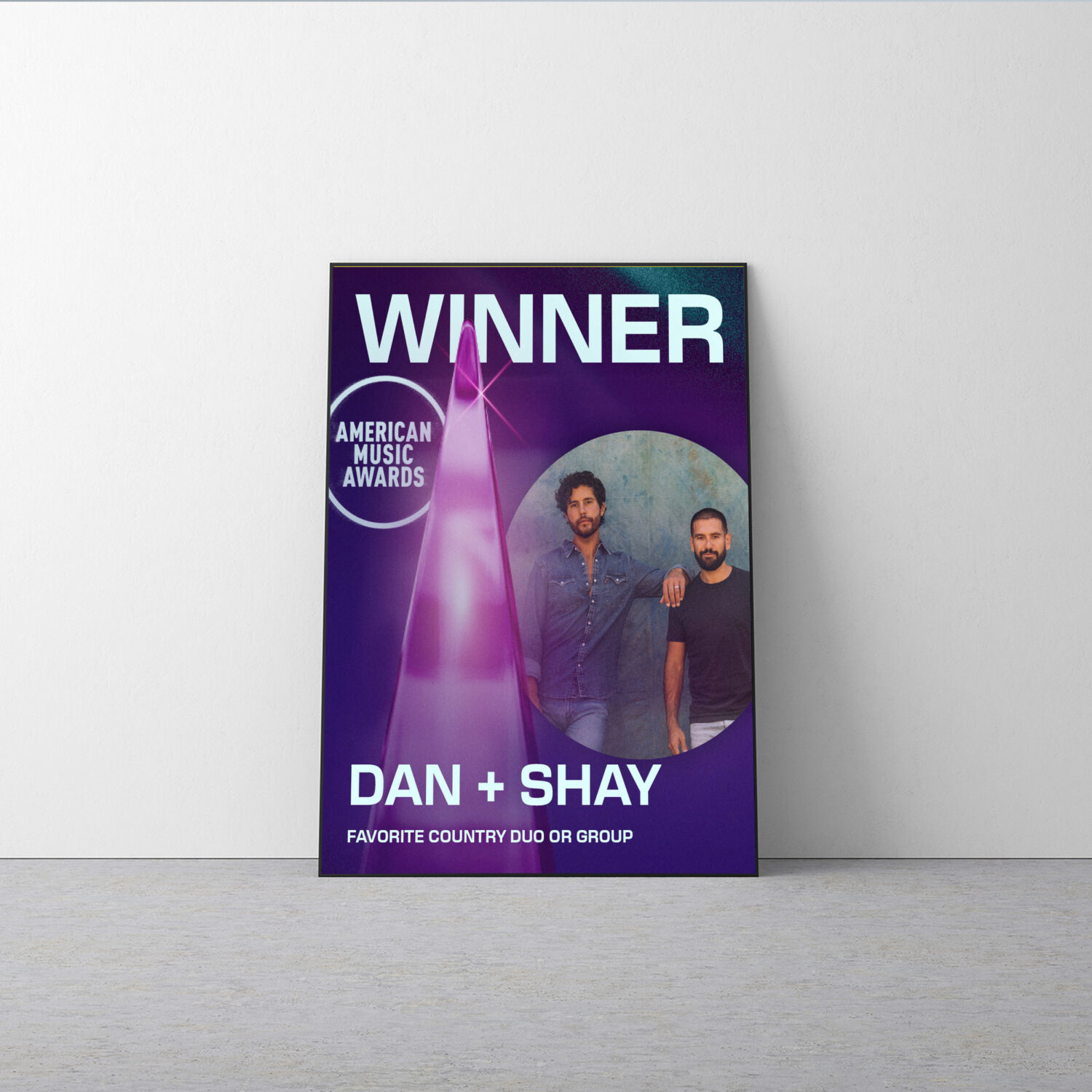 Dan + Shay AMAs 2025 Poster Canvas – Favorite Country Duo or Group Winner