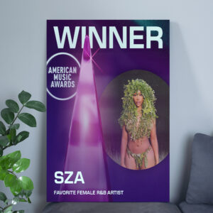 SZA AMAs 2025 Poster Canvas – Favorite Female R&B Artist Winner
