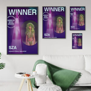 SZA AMAs 2025 Poster Canvas – Favorite Female R&B Artist Winner
