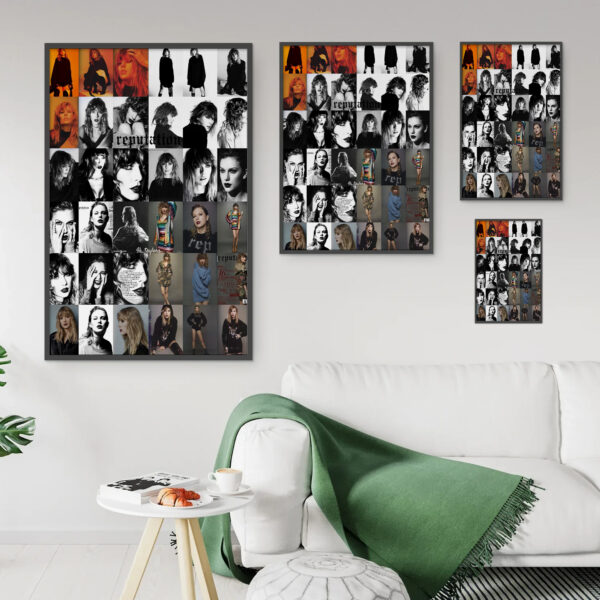 Taylor Swift Reputation Era Collage Poster Canvas – Vintage Art Tribute Print