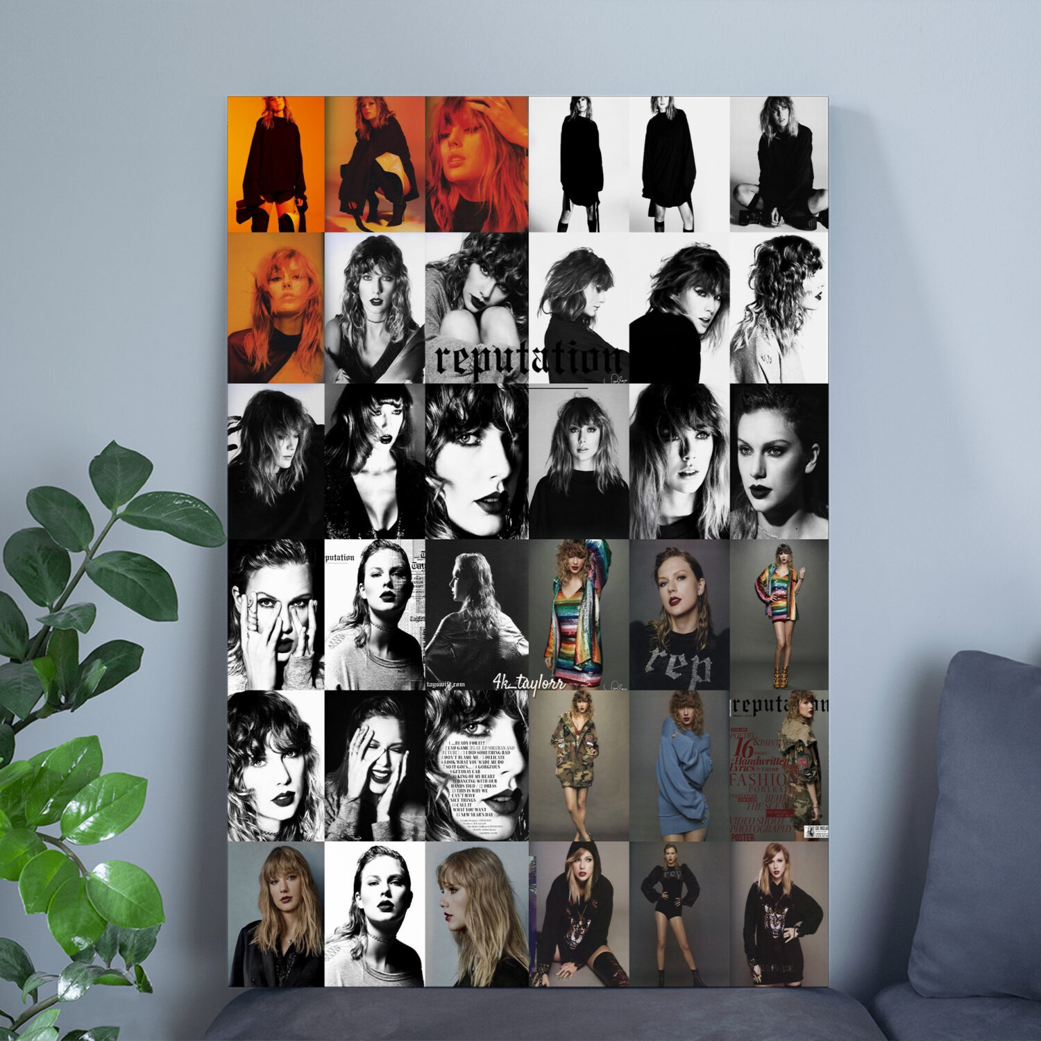 Taylor Swift Reputation Era Collage Poster Canvas – Vintage Art Tribute Print