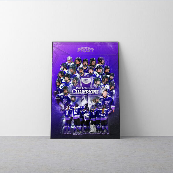 Minnesota Frost Walter Cup Champions 2025 Poster Canvas – PWHL Hockey Celebration Art