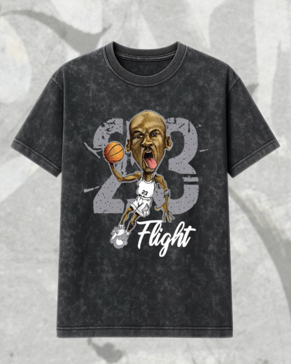 Flight Shirt to Match Jordan 4 White Cement – Acid Wash T-Shirt & Hoodie, Retro 4 White Cement Sneaker Tee - Image 2