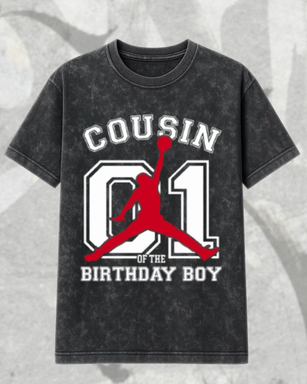 Custom Jordan Birthday Shirt – Acid Wash T-Shirt & Hoodie | Personalized Slam Dunk Birthday Outfit - Image 3