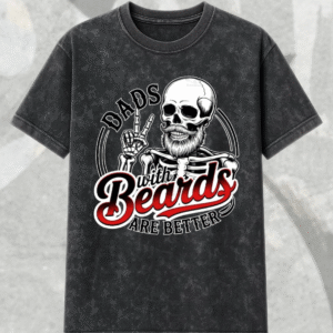 Dads With Beards Are Better Acid Wash T-Shirt & Hoodie Funny Skeleton Dad Graphic, Cool Father’s Day Gift