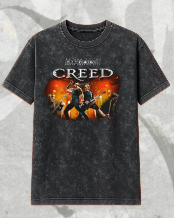 Creed Band 2025 Tour Summer of ’99 Acid Wash T-Shirt, Hoodie – Official Concert Merch & Fan Gift