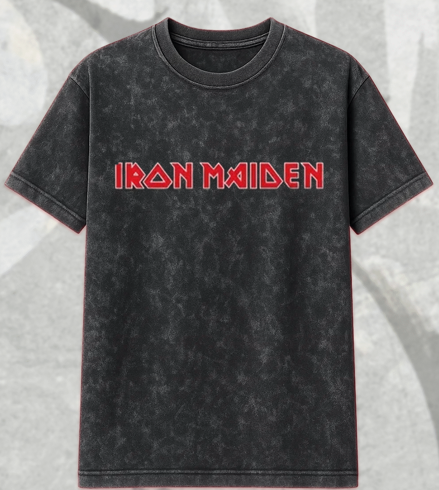 Iron Maiden Acid Wash Logo T-Shirt & Hoodie – Live 2025 Tour Unisex Heavy Metal Merch | Limited Edition