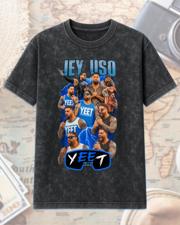 WWE Jey Uso WrestleMania Collage Acid Wash T-Shirt, Hoodie – Digital Design for Sublimation DTF Screen Print - Image 2