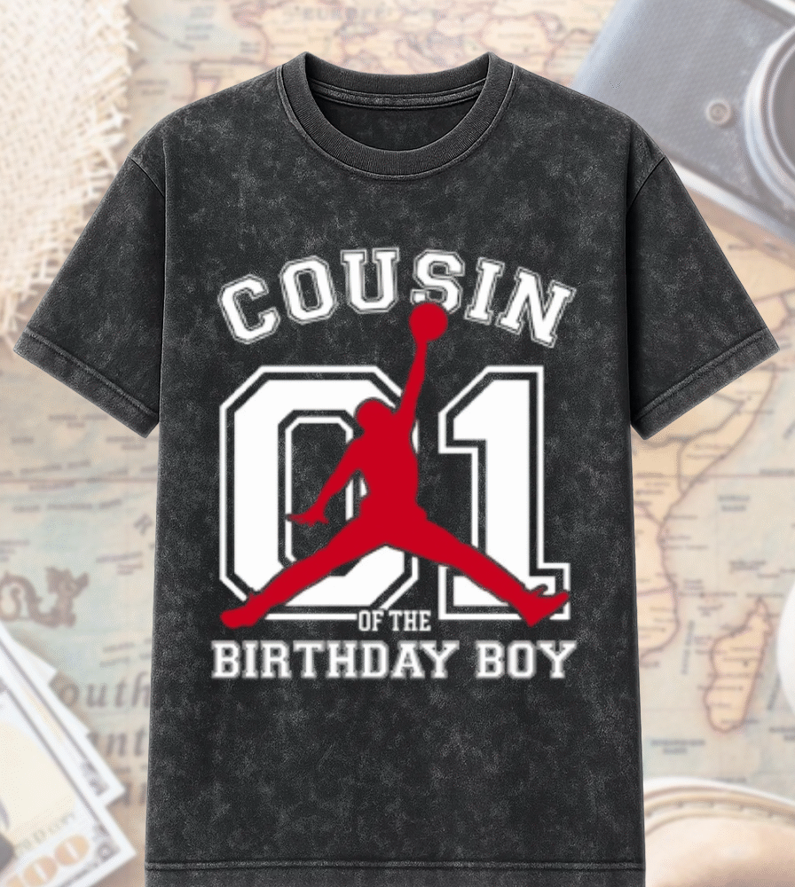 Custom Jordan Birthday Shirt – Acid Wash T-Shirt & Hoodie | Personalized Slam Dunk Birthday Outfit
