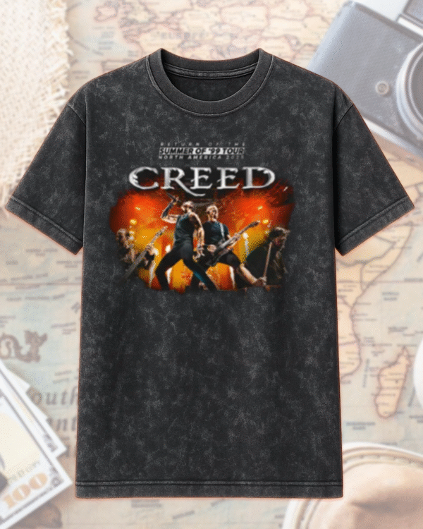 Creed Band 2025 Tour Summer of ’99 Acid Wash T-Shirt, Hoodie – Official Concert Merch & Fan Gift - Image 2