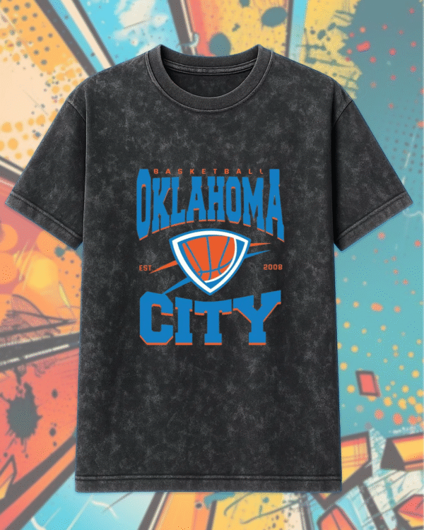 Oklahoma City Basketball SVG PNG Digital File – Acid Wash T-Shirt & Hoodie – OKC Basketball Instant Download