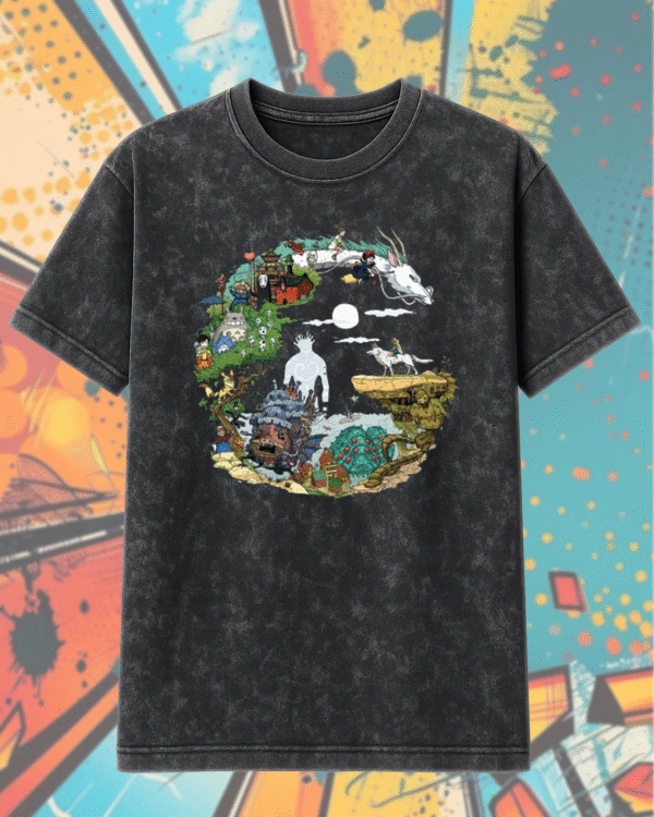Spirited Away, Totoro, Howl’s Moving Castle Acid Wash T-Shirt & Hoodie – Studio Ghibli Collection