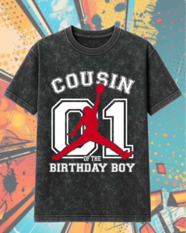 Custom Jordan Birthday Shirt – Acid Wash T-Shirt & Hoodie | Personalized Slam Dunk Birthday Outfit - Image 2