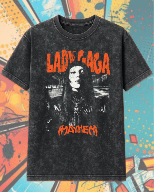 Lady Gaga Mayhem Shirt – The Mayhem Ball Tour 2025 Acid Wash T-Shirt & Hoodie – Iconic Graphic Fan Merch
