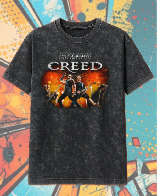 Creed Band 2025 Tour Summer of ’99 Acid Wash T-Shirt, Hoodie – Official Concert Merch & Fan Gift - Image 3