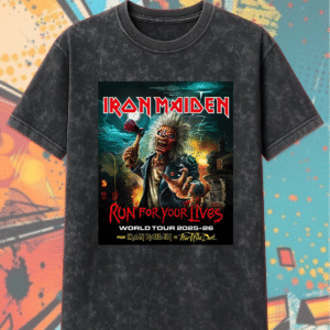 Iron Maiden Tour 2025-26 Acid Wash T-Shirt, Hoodie – Run for Your Lives Tour 2025 with Tour Dates, Unisex Heavy Metal Shirt