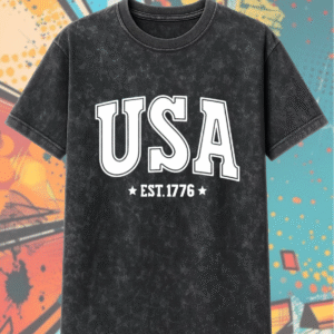 USA Varsity Retro 4th of July Acid Wash T-Shirt & Hoodie – Sublimation Inspired Design for Cricut & Silhouette Fans | Limited Patriotic Drop