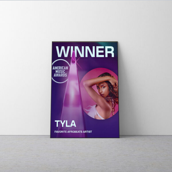 Tyla AMAs 2025 Winner Poster Canvas – Favorite Afrobeats Artist