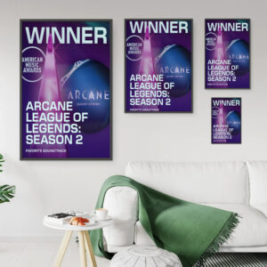 Arcane League of Legends Season 2 AMAs 2025 Winner Poster Canvas – Favorite Soundtrack
