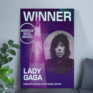 Lady Gaga AMAs 2025 Winner Poster Canvas – Favorite Dance/Electronic Artist