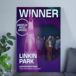 Linkin Park The Emptiness Machine AMAs 2025 Poster Canvas – Favorite Rock Song Winner