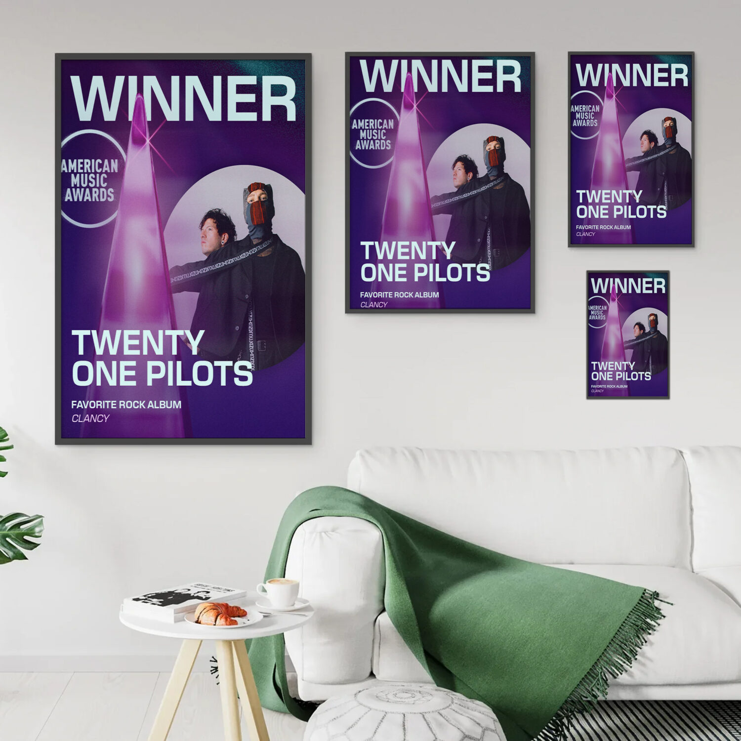 Twenty One Pilots Clancy AMAs 2025 Poster Canvas – Favorite Rock Album Winner