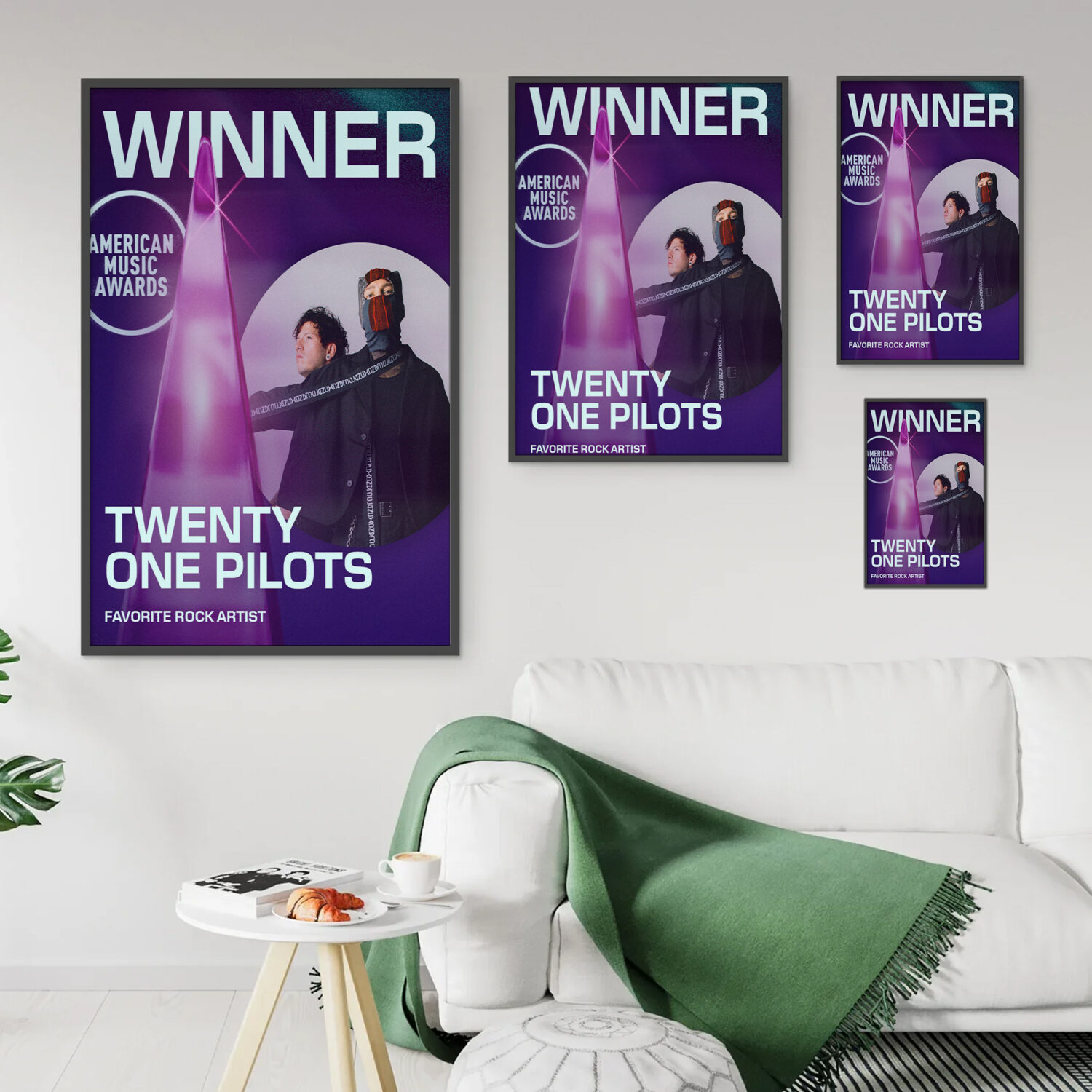 Twenty One Pilots AMAs 2025 Poster Canvas – Favorite Rock Artist Winner