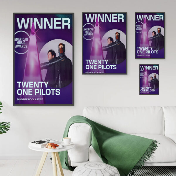 Twenty One Pilots AMAs 2025 Poster Canvas – Favorite Rock Artist Winner