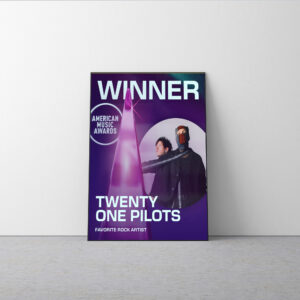 Twenty One Pilots AMAs 2025 Poster Canvas – Favorite Rock Artist Winner