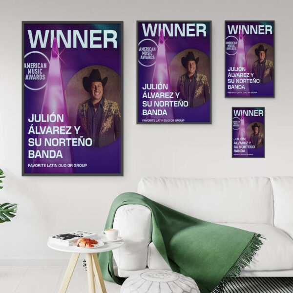 Julión Álvarez y Su Norteño Banda American Music Awards 2025 Winner Poster Canvas – Favorite Latin Duo or Group