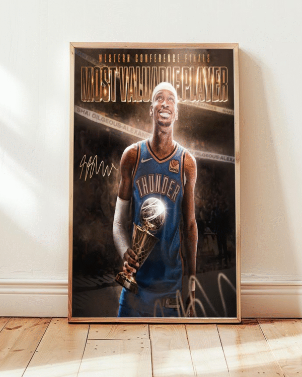 Shai Gilgeous-Alexander 2025 Western Conference Finals MVP Canvas Poster – NBA Wall Art for Thunder Fans - Image 2
