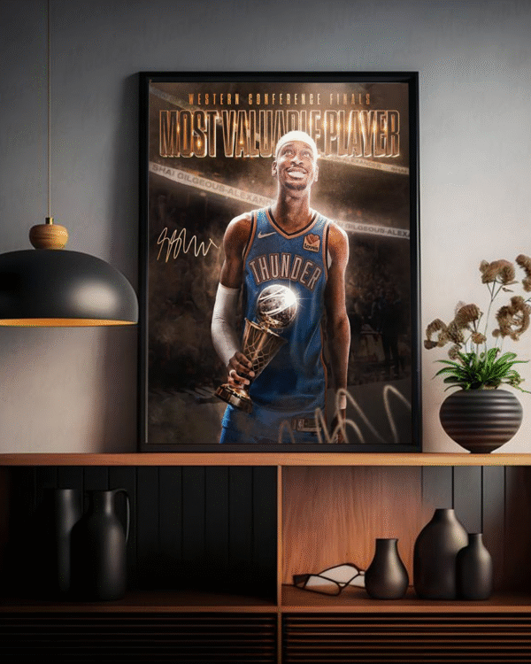 Shai Gilgeous-Alexander 2025 Western Conference Finals MVP Canvas Poster – NBA Wall Art for Thunder Fans