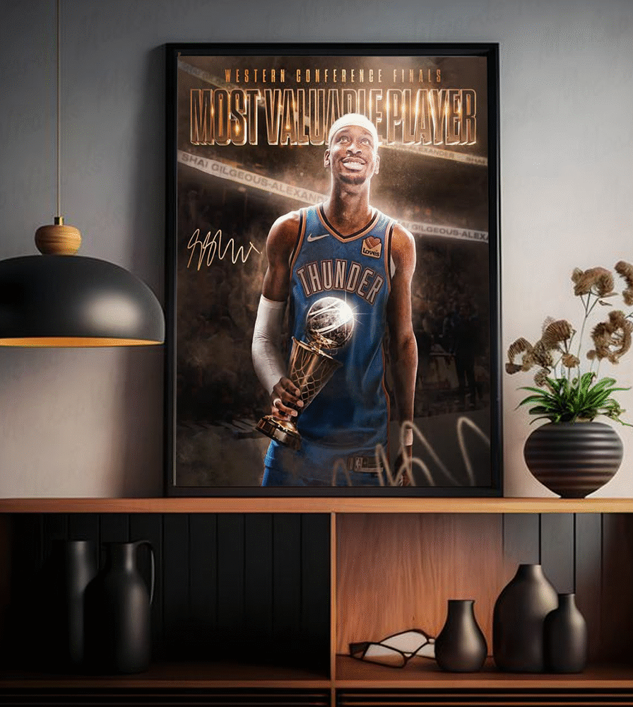 Shai Gilgeous-Alexander 2025 Western Conference Finals MVP Canvas Poster – NBA Wall Art for Thunder Fans