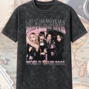 2025 Blackpink World Tour Acid Wash T-Shirt, Hoodie – Official Kpop Blackpink Merch, Jisoo Jennie Lisa Rosé Blink Gift