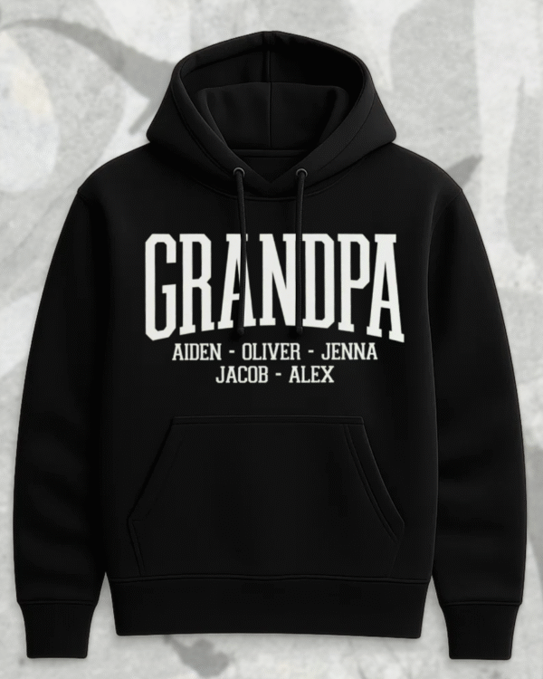 Custom Grandpa Shirt with Grandkids Names – Personalized Father’s Day Gift, Grandparent Shirt, T-shirt, Hoodie, Sweatshirt, Long Sleeve, Tank Top - Image 2