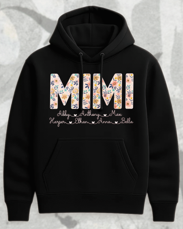 Personalized Mimi Shirt with Grandkids’ Names – Floral Custom Grandma Shirt for Mother’s Day - Image 4